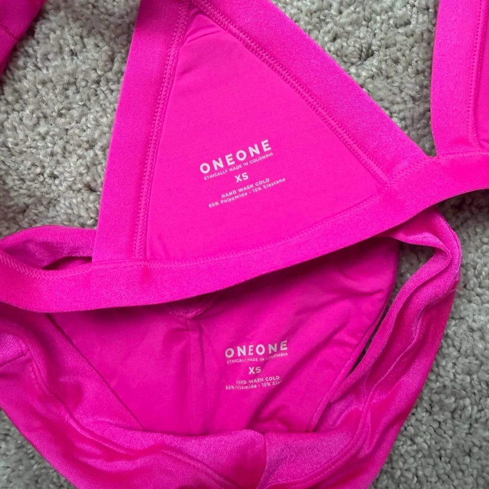 ONE ONE SWIM Kameron & Jesse Set Hot Pink